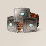 Turquoise Burst Concho Belt - US 7386