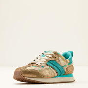 TURQUOISE BLANKET PRINT|METALLIC BRONZE