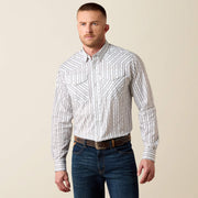 WHITE GEO STRIPE