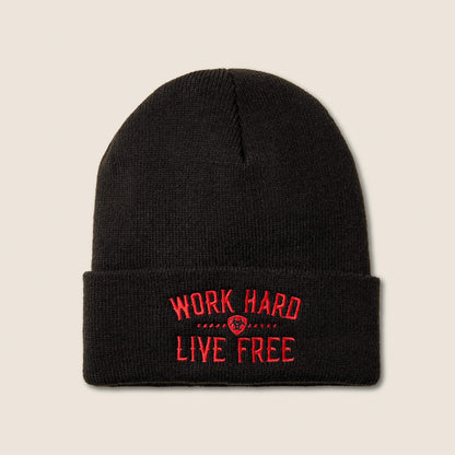 Rebar Work Hard Live Free Embroidery Beanie - US 4901